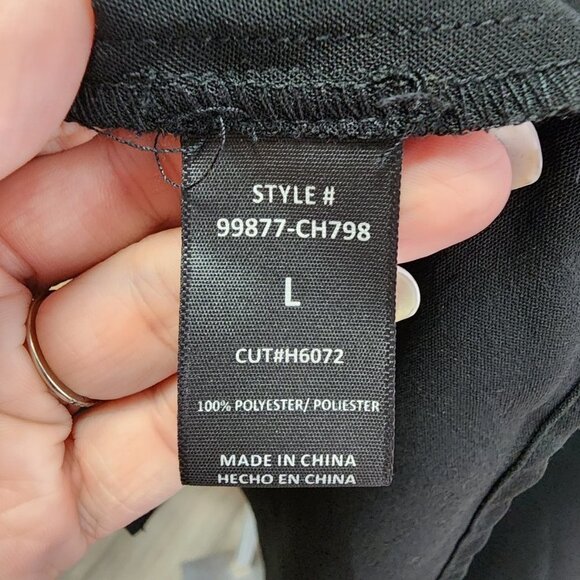 Have Black Pleated Button Up Long Sleeves Top Size L - Picture 8 of 9